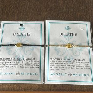 Breathe Blessing Bracelet Set - Black and Gold